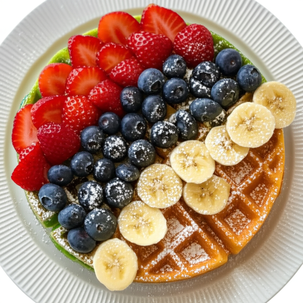Rainbow Fruit Waffles